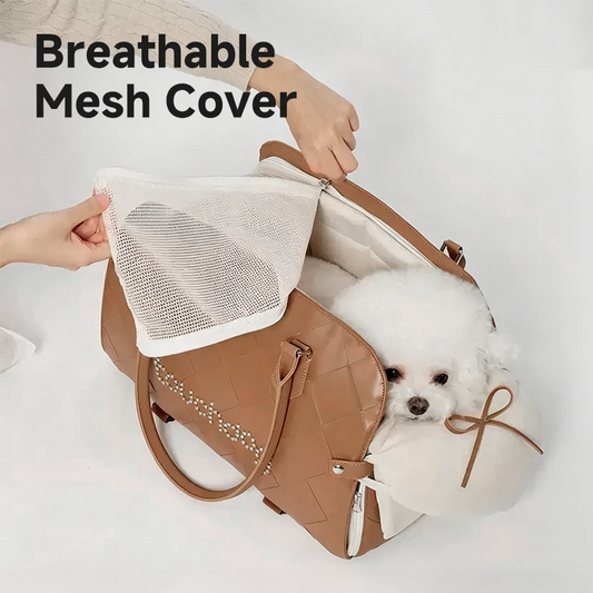 Premium Leather Console Dog Car Bed