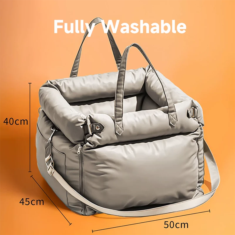 Premium Leather Buckle Dog Car Bed