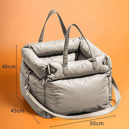Premium Leather Buckle Dog Car Bed