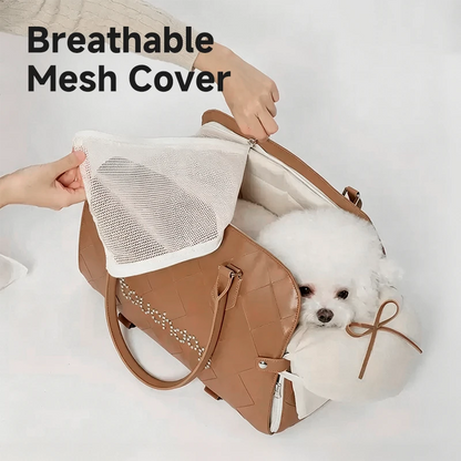 Premium Leather Console Dog Car Bed